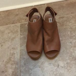 steve madden brown leather heels